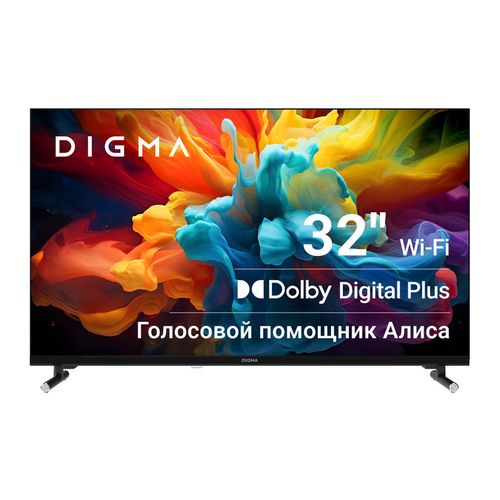 32" Телевизор Digma DM-LED32SBB33 FULL HD, СМАРТ ТВ, YaOS, черный