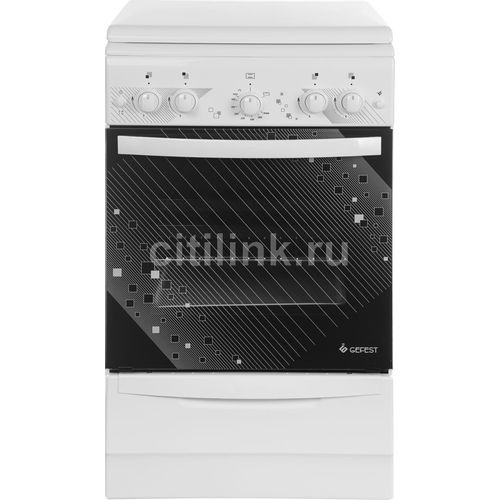 Газовая плита GEFEST ПГ 5100-02 0309, газовая духовка, металлическая крышка, чугун, белый