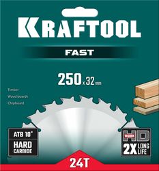 Пильный диск Kraftool 36950-250-32, 250мм, по дереву