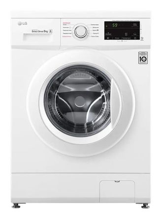 Стиральная машина LG F2J3NS0W, с фронтальной загрузкой, 6кг, 1200об/мин, с паром, инверторная