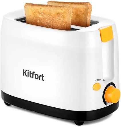 Тостер KitFort КТ-6206, белый/желтый