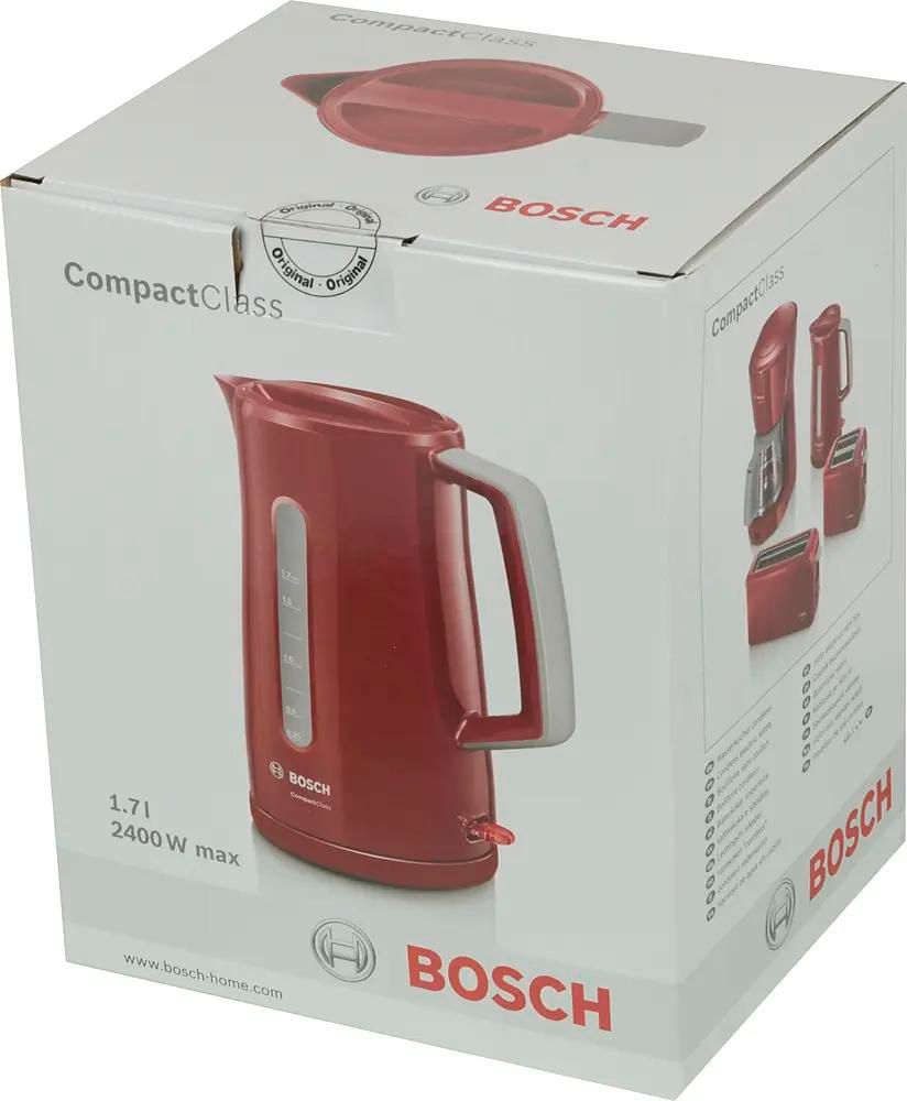 Обзор товара чайник (721648) Bosch 2400Вт, интернет-магазине СИТИЛИНК красный электрический TWK3A014, в