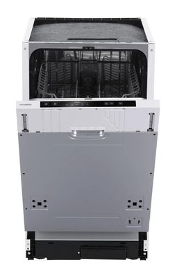 Встраиваемая посудомоечная машина Hyundai HBD 450,  узкая, ширина 44.8см, полновстраиваемая, загрузка 9 комплектов