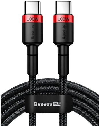 Кабель BASEUS Cafule,  USB Type-C (m) -  USB Type-C (m),  2м,  черный / красный
