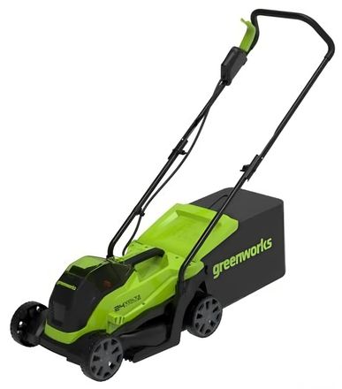 Газонокосилка аккумуляторная GREENWORKS GD24LM33K2,  33см, несамоходная, 2Ач, с ЗУ [2516107ua]