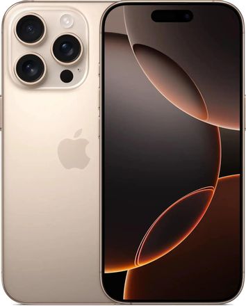 Смартфон Apple iPhone 16 Pro 128Gb, 6.3", OLED, 120Гц, 2 nano SIM, бежевый титан