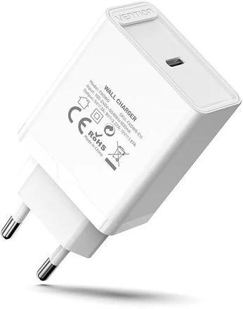 Сетевое зарядное устройство VENTION FADW0-EU, USB-C, 20Вт, 3A, белый