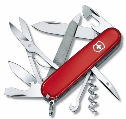 Складной нож Victorinox Mountaineer, функций: 18, 91мм, красный, коробка картонная [1.3743]