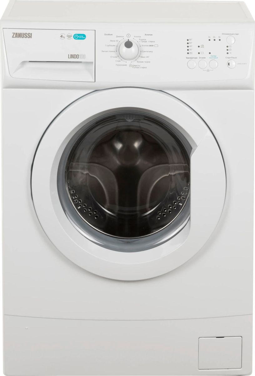 Характеристики Стиральная машина Zanussi ZWSO6100V, с фронтальной  загрузкой, 4кг, 1000об/мин (880443) смотреть в СИТИЛИНК