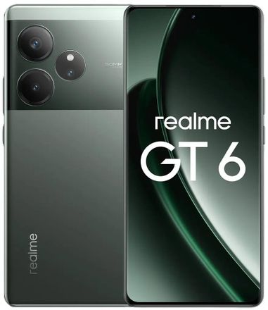 6.78" Смартфон REALME GT 6 12/256Gb, RMX3851, NFC, AMOLED, 120Гц, 5500мAч, зеленый туман