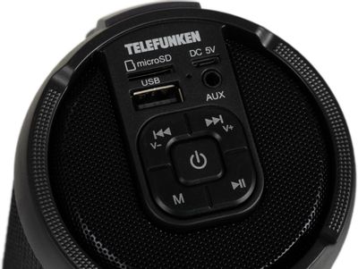 Колонка портативная Telefunken TF-PS1243B, 15Вт, черный [tf-ps1243b ...