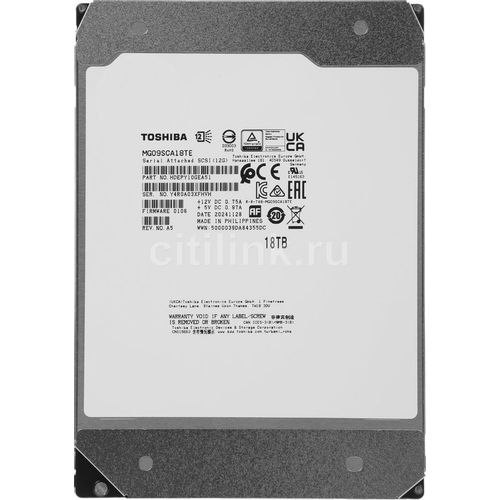 Жесткий диск Toshiba Enterprise Capacity MG09SCA18TE, 18ТБ, HDD, SAS 3.0, 3.5", BULK
