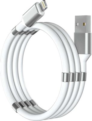 Кабель Interstep Lightning (m) - USB (m), 1.2м, в оплетке, 2.1A, белый ...