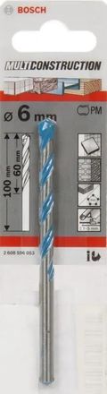 Сверло Bosch Multi Construction (2.608.596.053) универсал. Д=6мм Дл=100мм (1пред.)