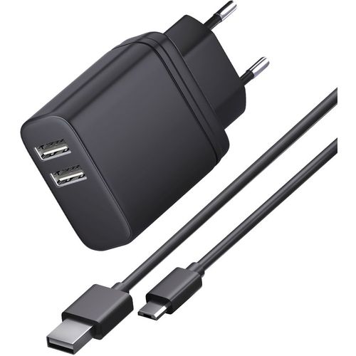 Сетевое зарядное устройство BORASCO 2xUSB-A, microUSB, 15Вт, 3A, черный [52579]