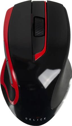 Мышь беспроводная Oklick 620LW, радио, оптическая, USB, 1600dpi, черный и красный [b282]
