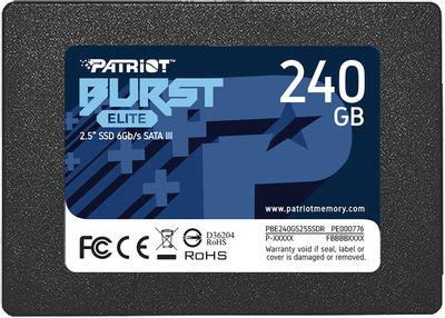 SSD накопитель Patriot Burst Elite PBE240GS25SSDR 240ГБ, 2.5", SATA III,  SATA