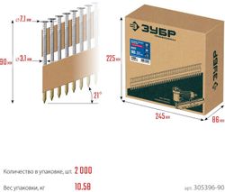 Гвозди Зубр 305396-90