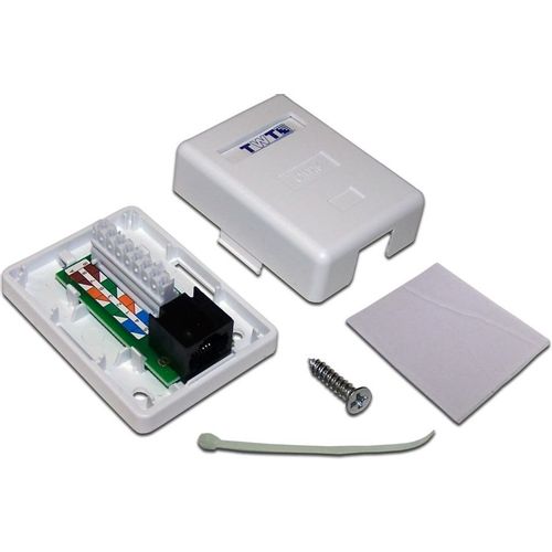 Розетка Lanmaster (TWT-SM1-45/6-WH) настен. RJ45 1 кат.6 UTP бел.