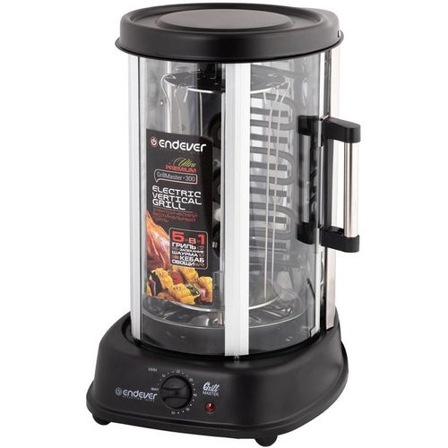 Шашлычница электрическая Endever Grillmaster-300, 1700Вт, серебристый/черный
