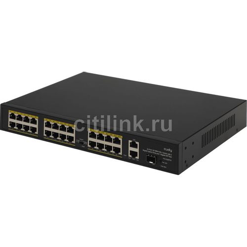 Коммутатор CUDY FS1026PS1, неуправляемый, 26 RJ-45, 10/100/1000 Мбит/с