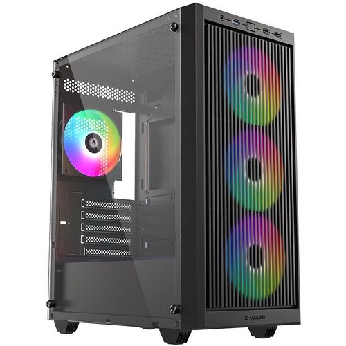 Корпус mATX ID-COOLING Ware 300 ARGB, Midi-Tower, без БП, черный