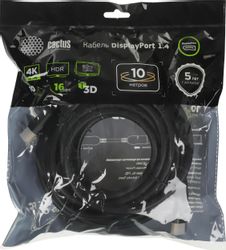 Кабель аудио-видео Cactus CS-DP-DP-1.4-10, DisplayPort (m) - DisplayPort (m), ver 1.4, 10м