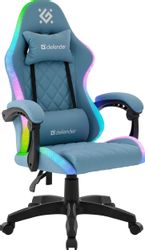 Кресло игровое Defender Energy, экокожа, до 110кг, голубой