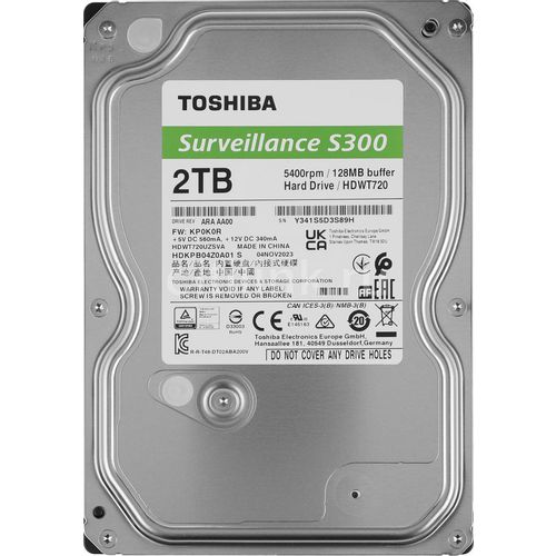 2ТБ Жесткий диск Toshiba S300 HDWT720UZSVA, SATA III, 3.5", 5400об/мин