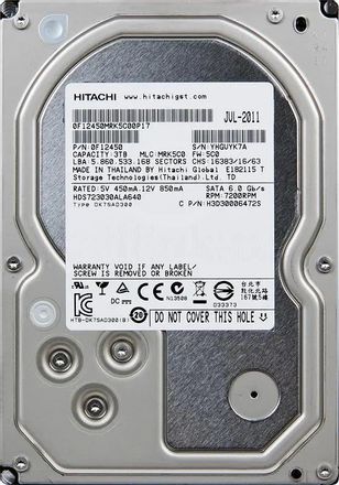 Жесткий диск Hitachi Deskstar 7K3000 HDS723030ALA640, 3ТБ, HDD, SATA III, 3.5"