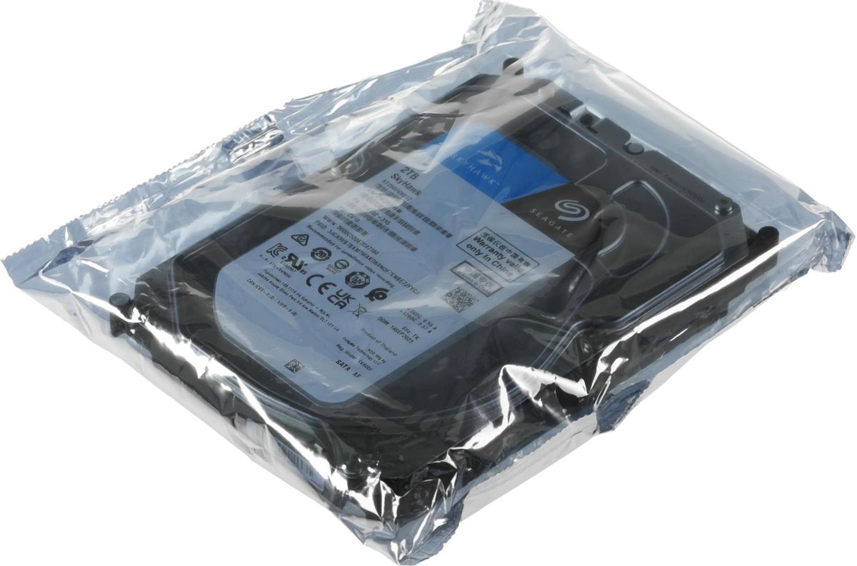 Жесткий диск Seagate Skyhawk ST2000VX017, 2ТБ, HDD, SATA III, 3.5