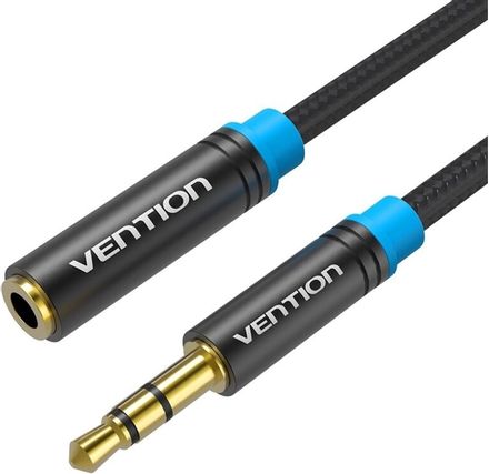 Кабель-удлинитель аудио VENTION VAB-B06-B200-M, Jack 3.5 (m) - Jack 3.5 (f), AWG26, медь бескислородная, 2м, GOLD, черный