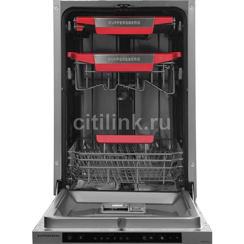Встраиваемая посудомоечная машина KUPPERSBERG GSM 4574, узкая, ширина 44.8см, полновстраиваемая, загрузка 10 комплектов