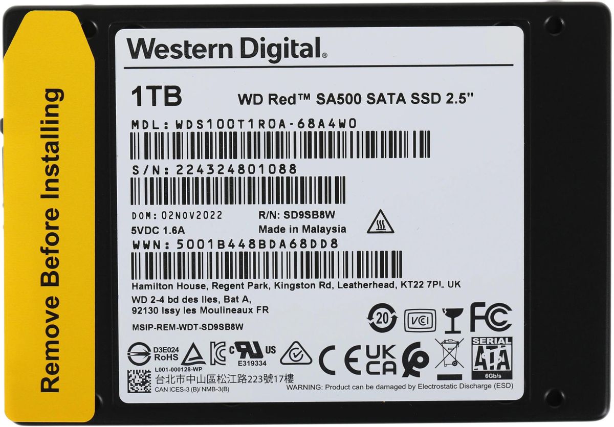 WDS100T1R0A: WD RED SA500 NAS SATA SSD 1TB at reichelt elektronik