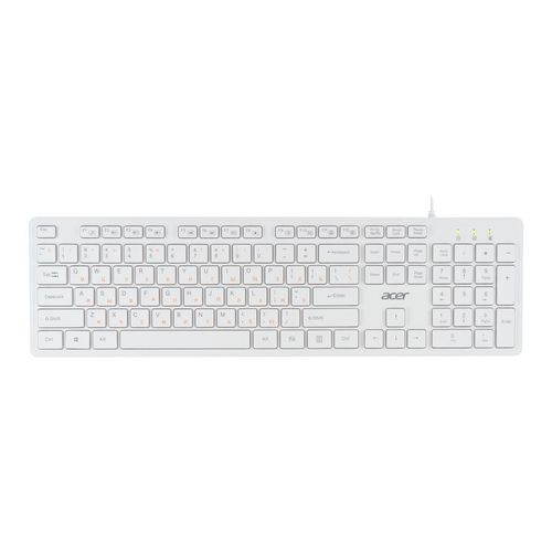 Клавиатура Acer OKW123, проводная, USB, мембранная, белый [zl.kbdee.00d]