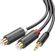 Изображение товара Кабель аудио UGREEN AV109,  2хRCA (m) -  Jack 3.5 (f),  0.25м, GOLD,  черный [10547]