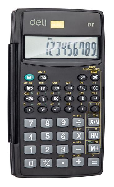 Калькулятор Deli E1711,  8+2 -разрядный, черный