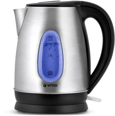 Чайник электрический Vitek VT-7039, 2200Вт, серебристый и черный