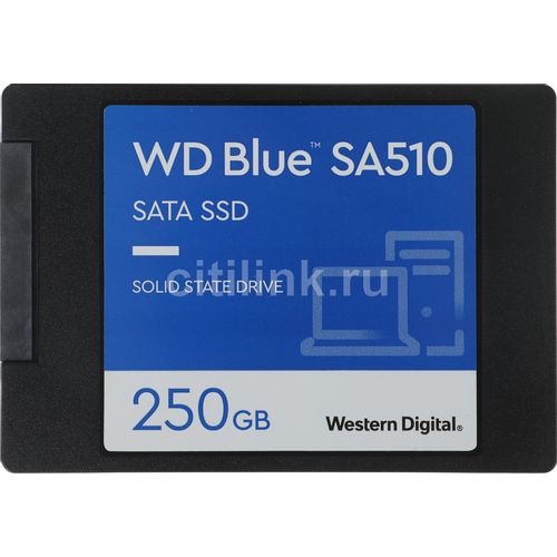 250ГБ SSD накопитель WD Blue SA510 WDS250G3B0A 2.5", SATA III, SATA