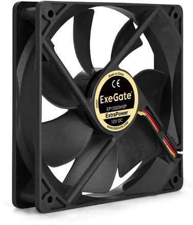 Вентилятор EXEGATE EX283387RUS 120мм, 3-pin, 1800об/мин, 28 дБ, черный, OEM