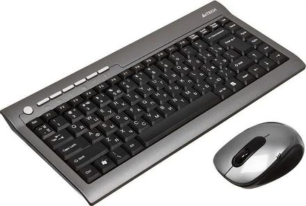 Комплект (клавиатура+мышь) A4Tech V-Track 7700N, USB, беспроводной, серый