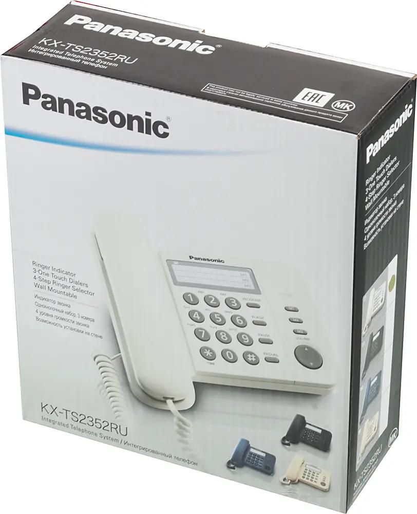 Проводной телефон Panasonic KX-TS2352RUW, белый – купить в Ситилинк | 507713