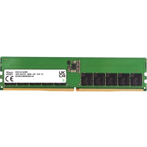 Память DDR5 Hynix HMCG78MEBEA081N 16ГБ DIMM, ECC, unbuffered, PC5-38400, CL40, 4800МГц