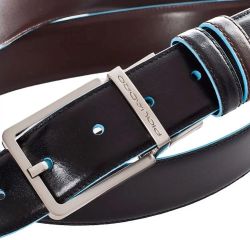 Ремень мужской Piquadro Blue Square, кожа натуральная, черный  / коричневый
