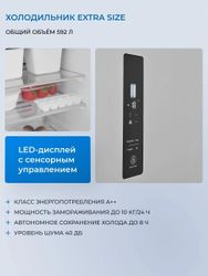 Холодильник двухкамерный ZUGEL ZRSS630X Full No Frost, Side by Side, инверторный