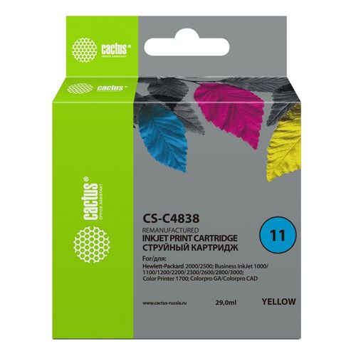Картридж Cactus CS-C4838, №11, желтый / CS-C4838