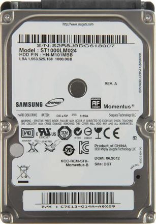 Жесткий диск Seagate Samsung Momentus ST1000LM024, 1ТБ, HDD, SATA II, 2.5"