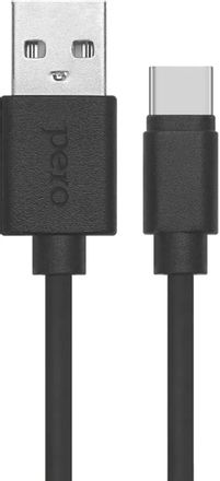 Кабель PERO DC-03, USB Type-C (m) - USB (m), 2м, 3A, черный