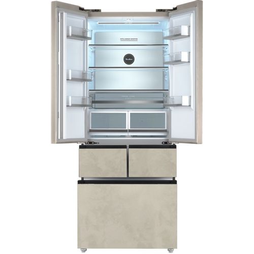 Холодильник двухкамерный TESLER RFD-427BI Full No Frost, French Door, инверторный, бежевый мрамор