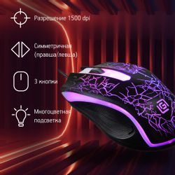 Мышь проводная Oklick 395M SHADOW, USB, черный